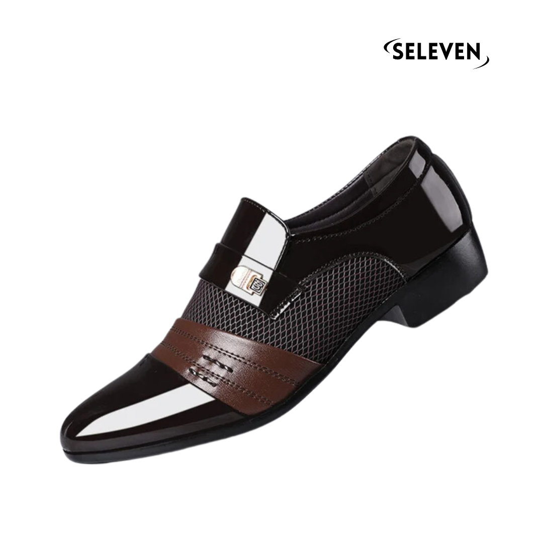 Sapato Casual de Couro Masculino Flower Seleven